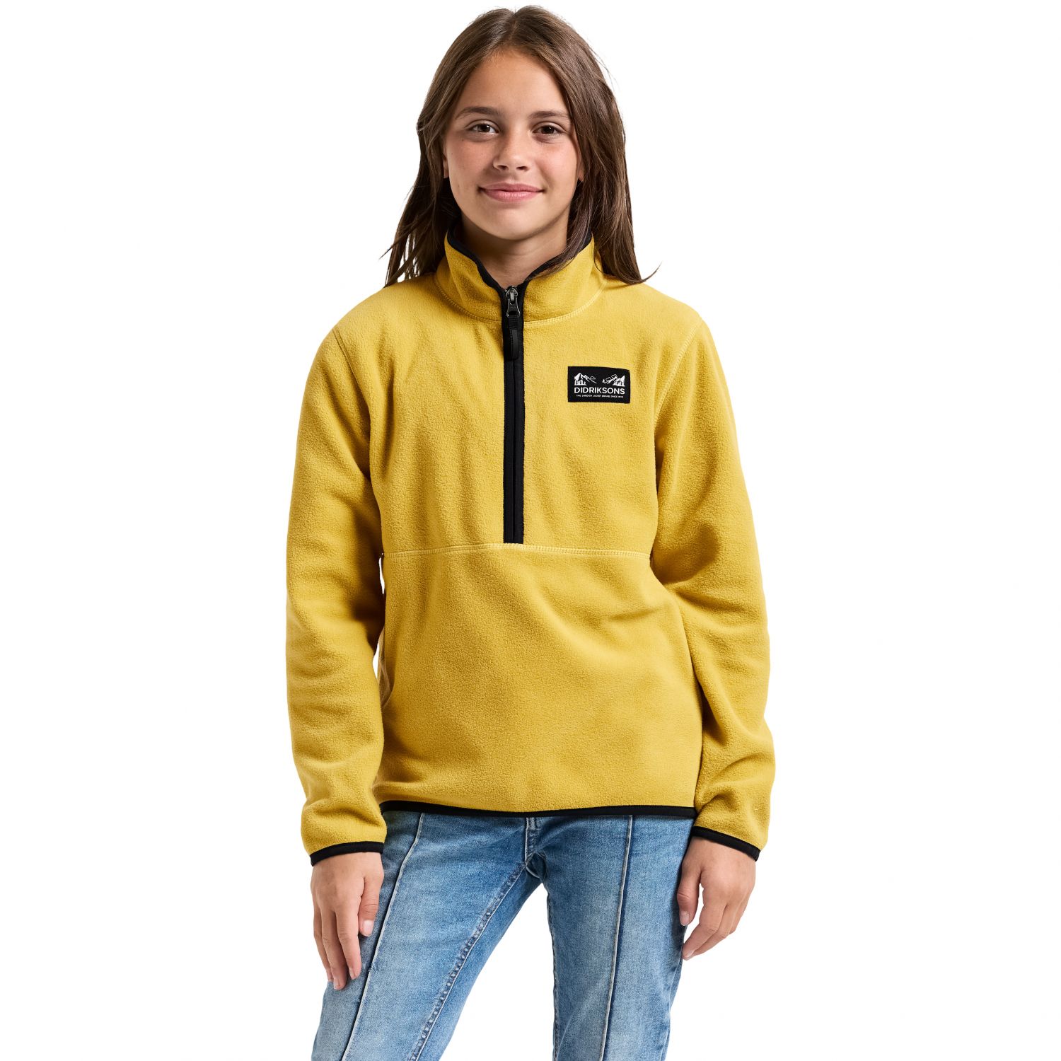 Didriksons Rubi, fleecový sveter, junior, žltá