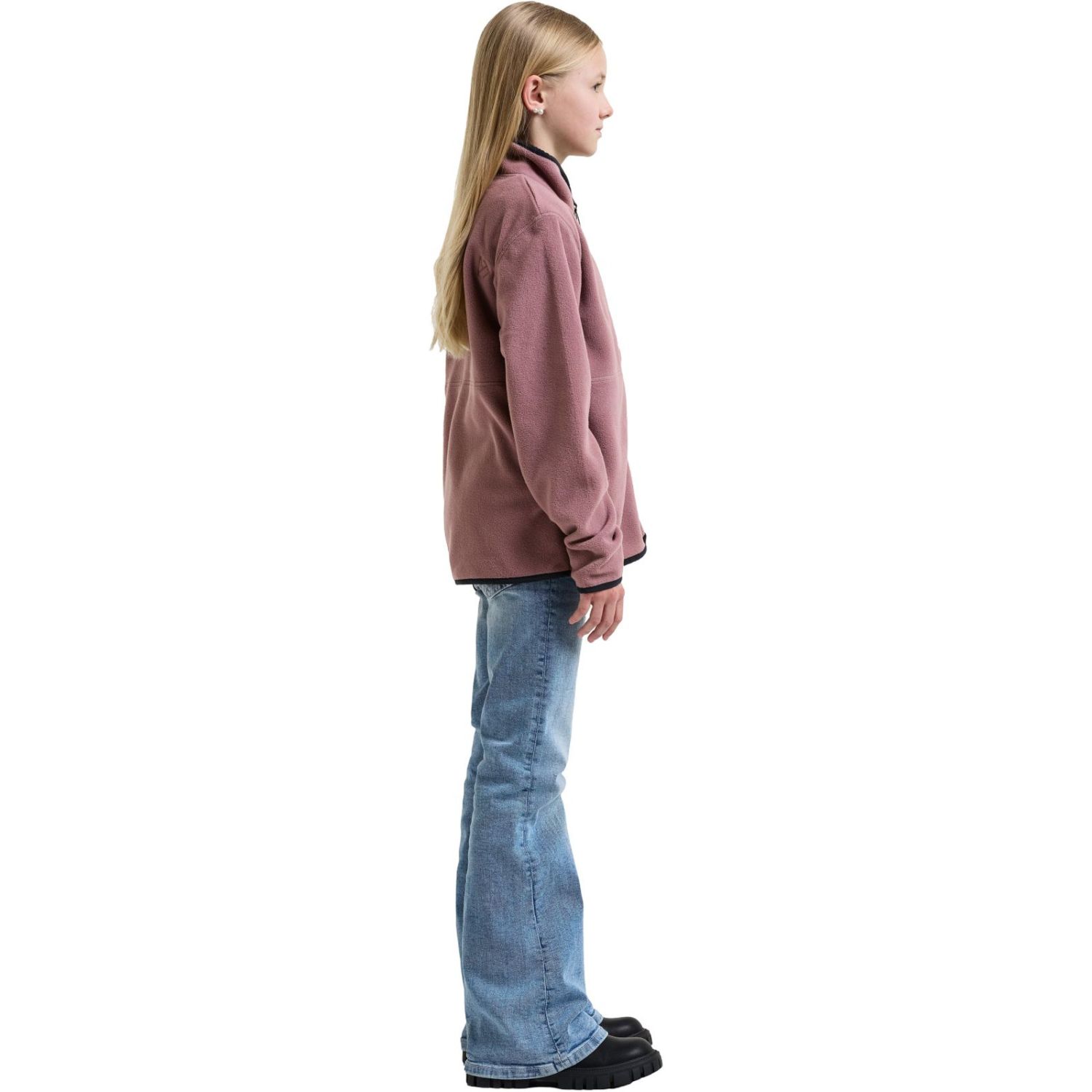 Didriksons Rubi FZ, fleece-takki, junior, vaaleanpunainen