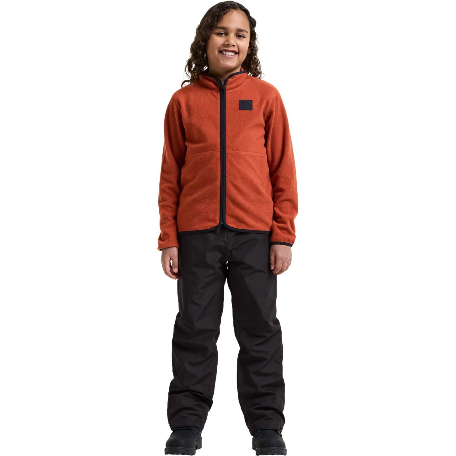 Didriksons Rubi FZ, fleece-takki, juniori, oranssi