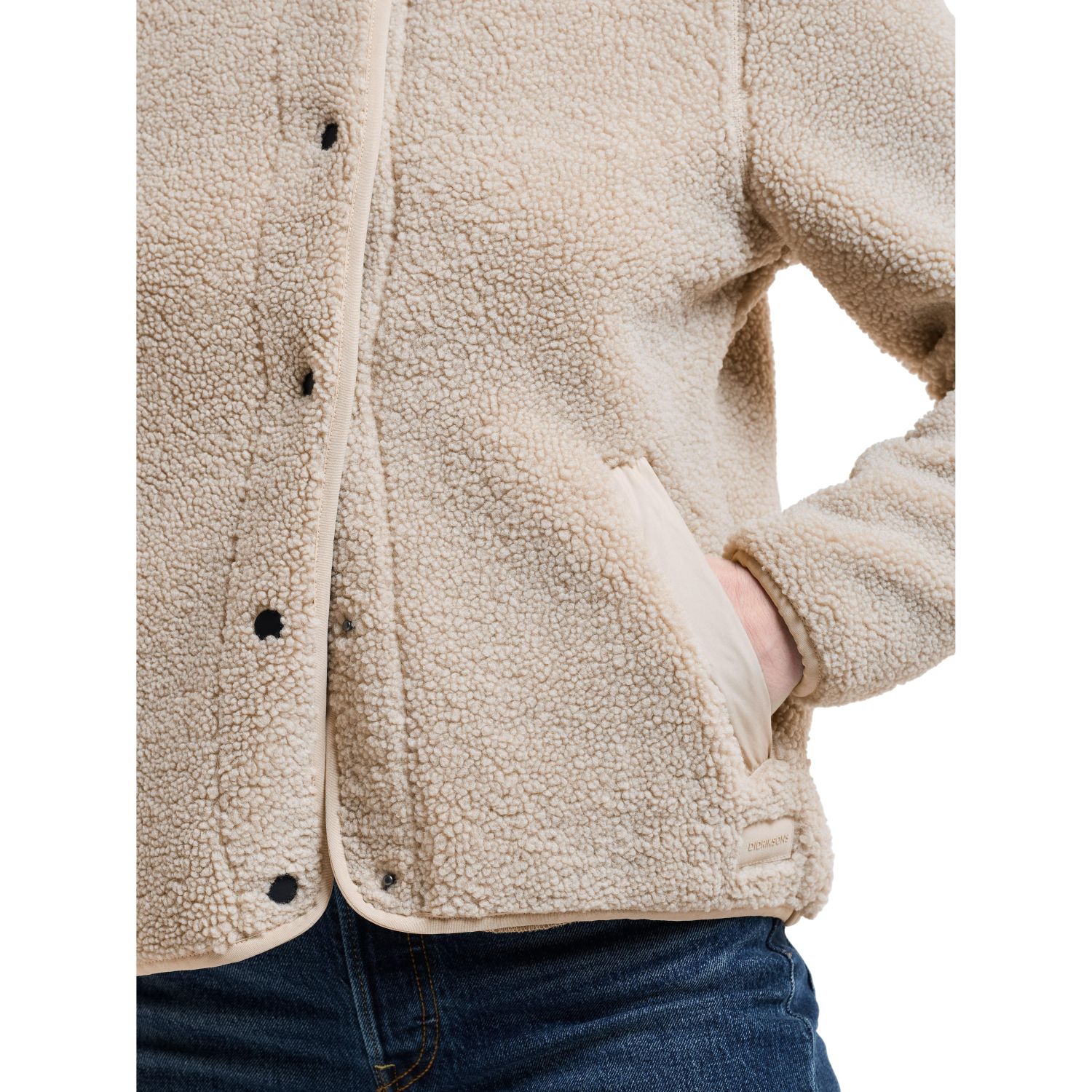 Didriksons Selma, felpa in pile, donna, clay beige