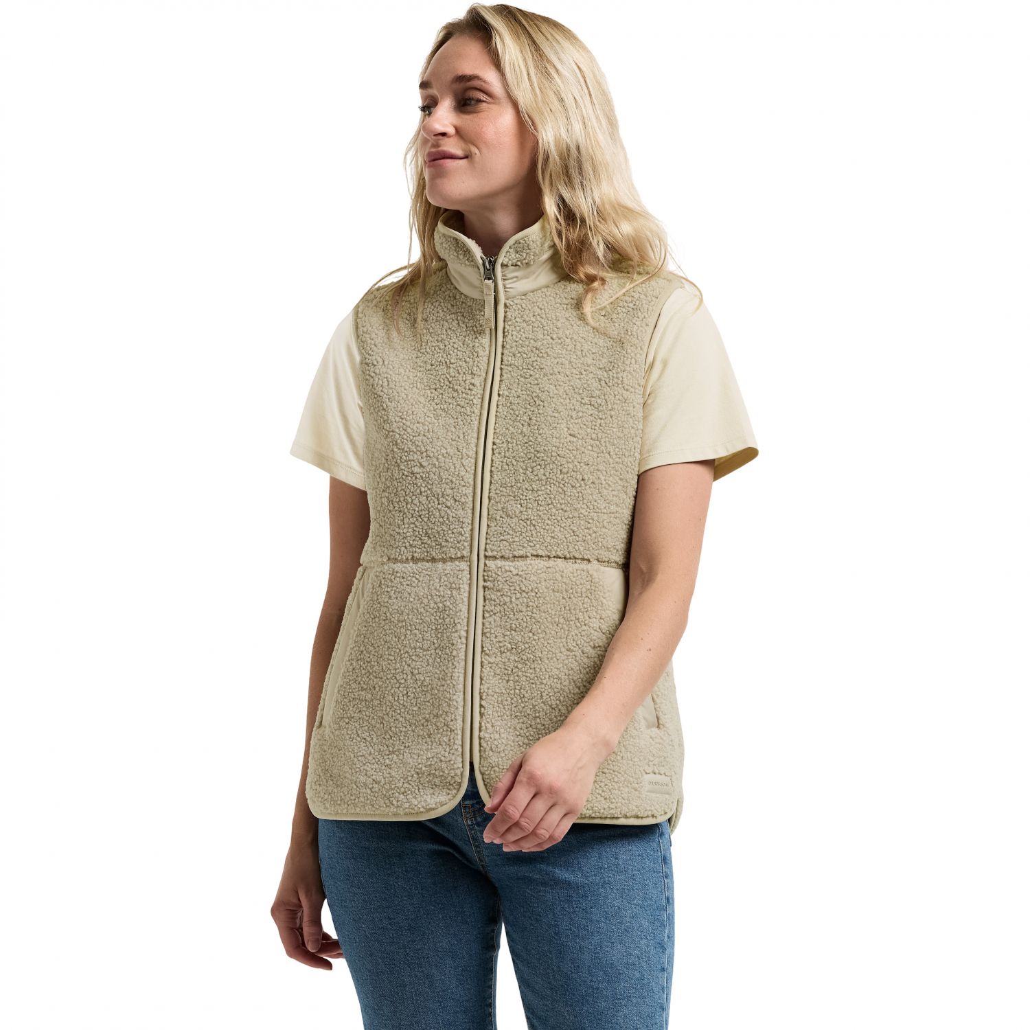 Didriksons Siv, chaleco polar, mujer, clay beige