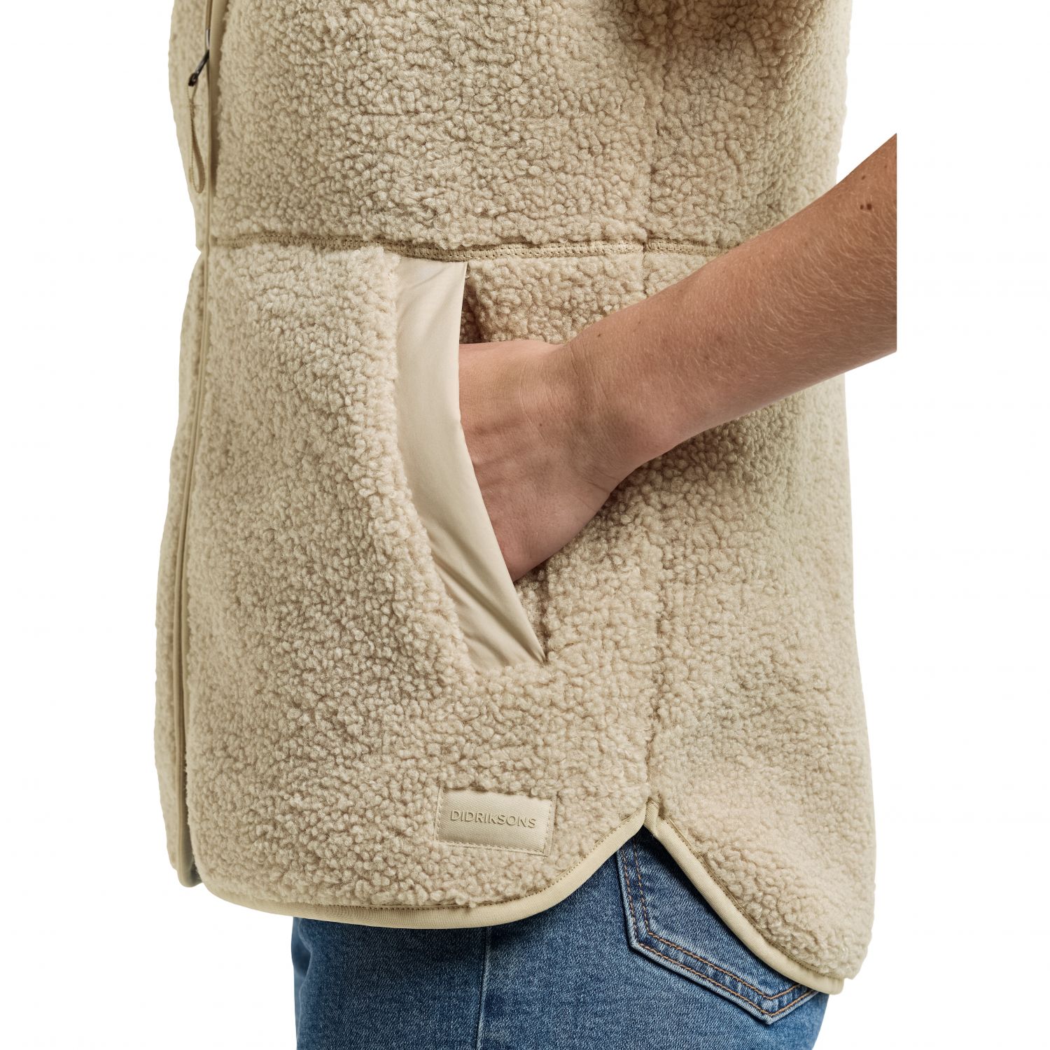 Didriksons Siv, chaleco polar, mujer, clay beige