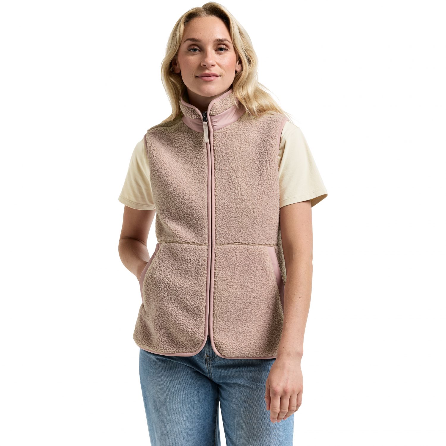 Didriksons Siv, chaleco polar, mujer, vintage pink