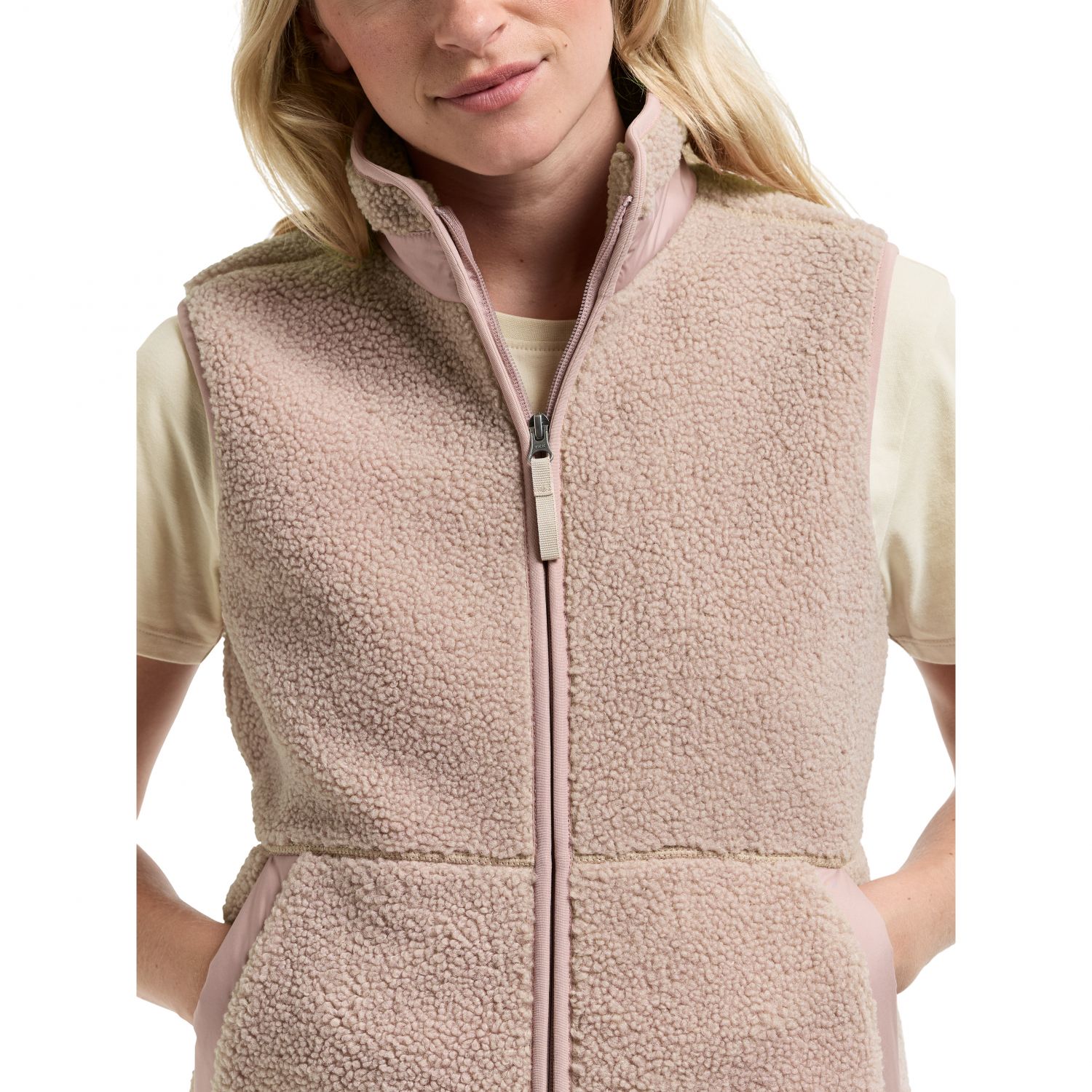 Didriksons Siv, fleece liivi, naiset, vintage pink