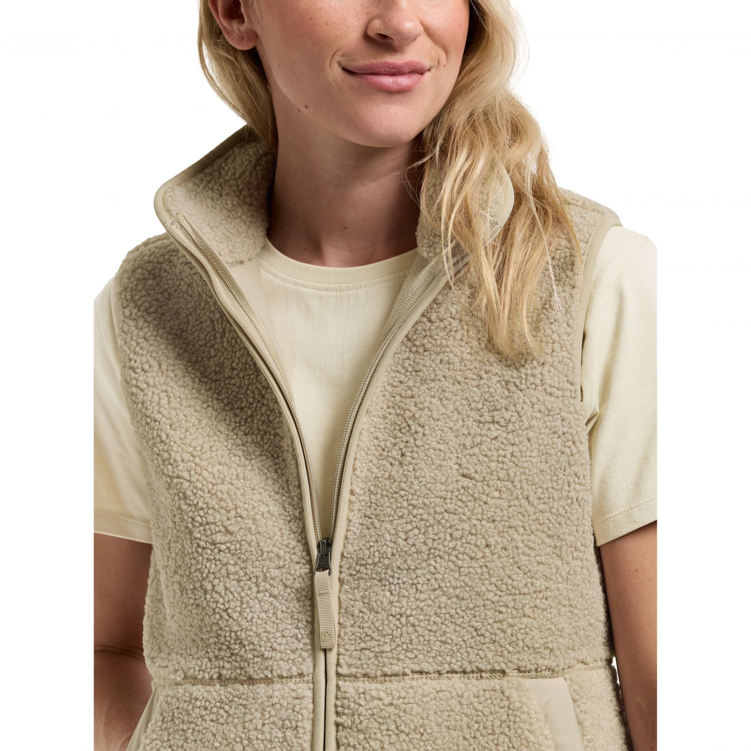 Didriksons Siv, gilet in pile, donna, clay beige
