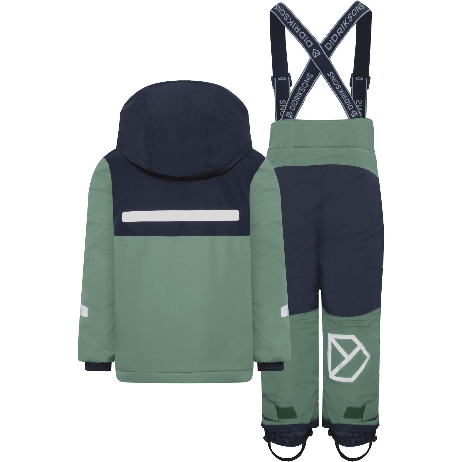 Didriksons Skare 2, ski set, kids, green