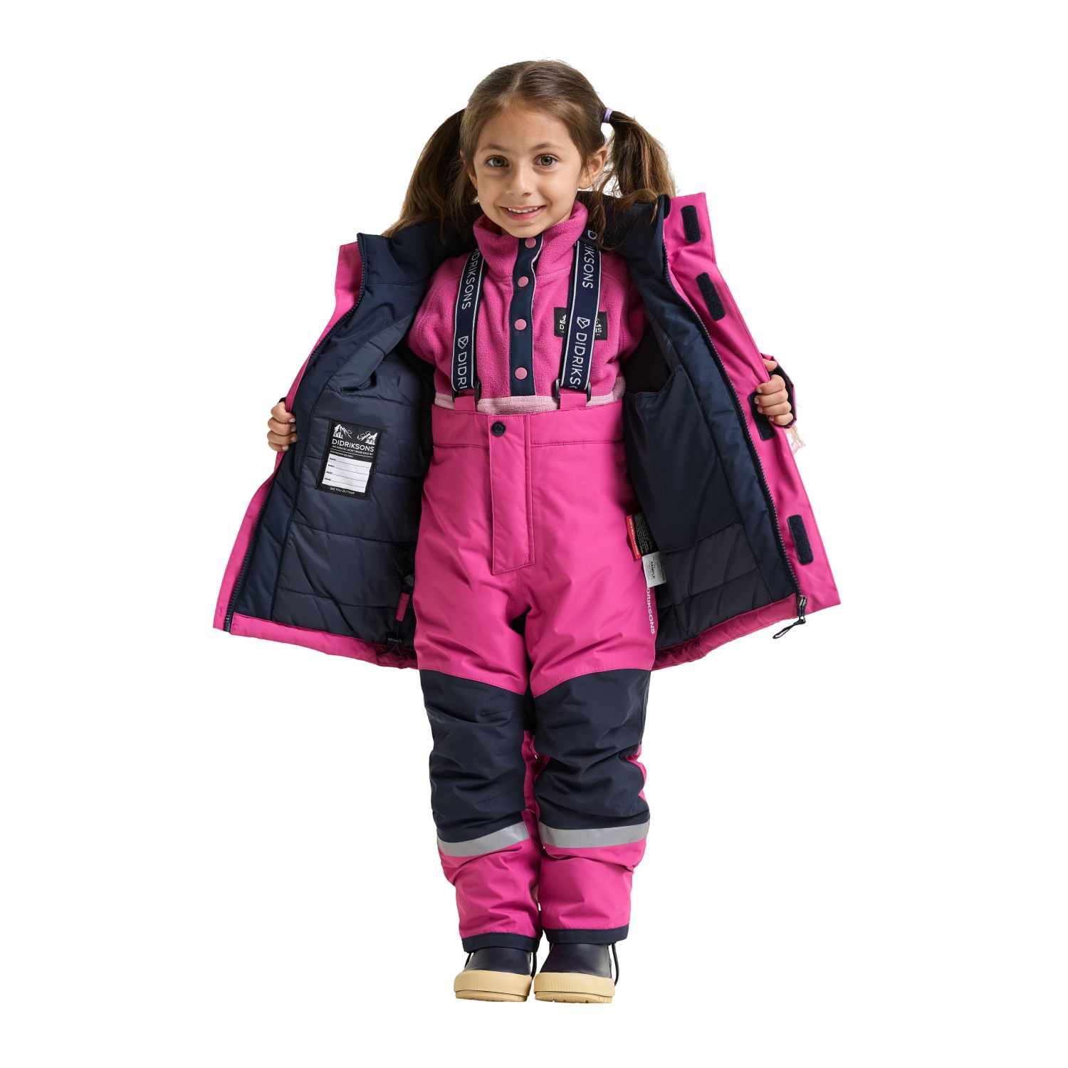 Didriksons Skare 2, ski set, kids, pink