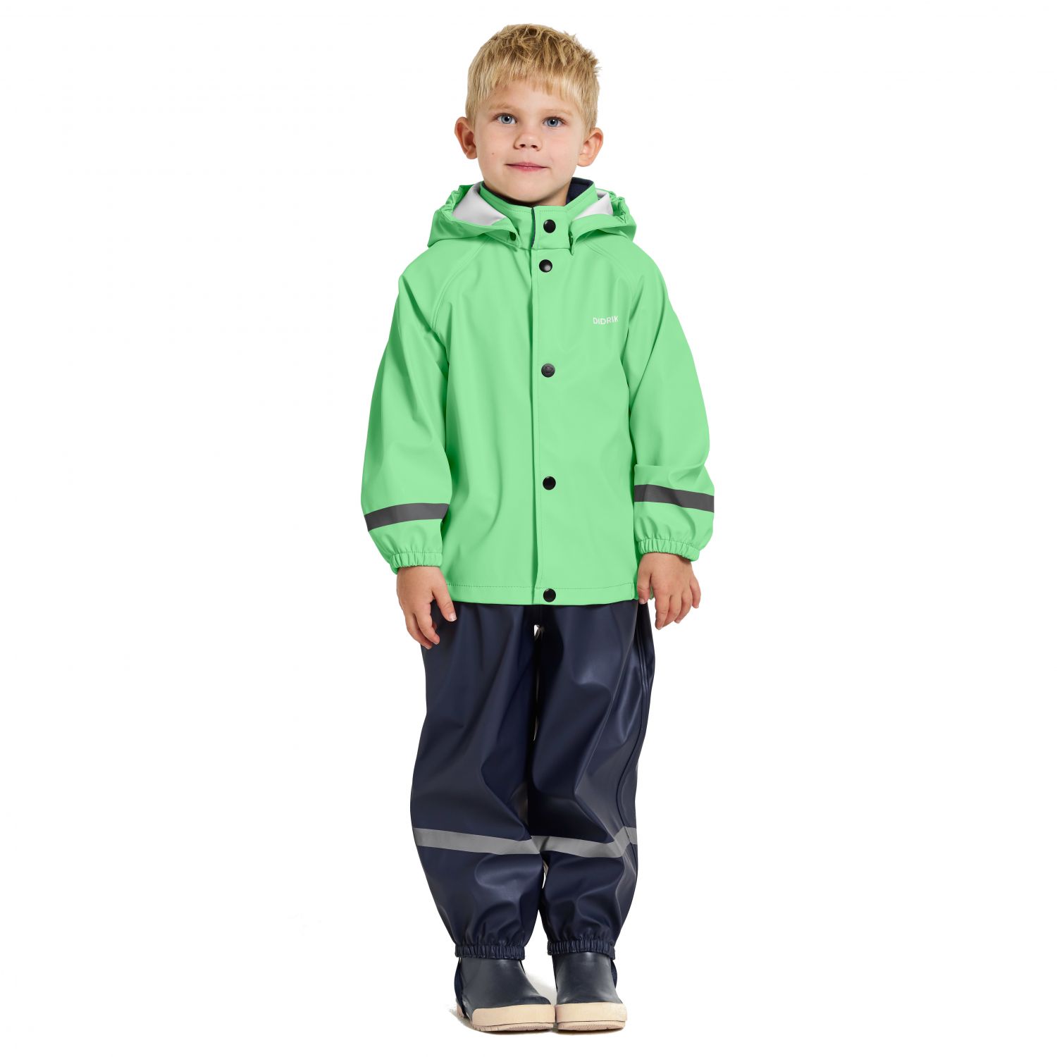 Didriksons Slaskeman, rain set, junior, dusty lime