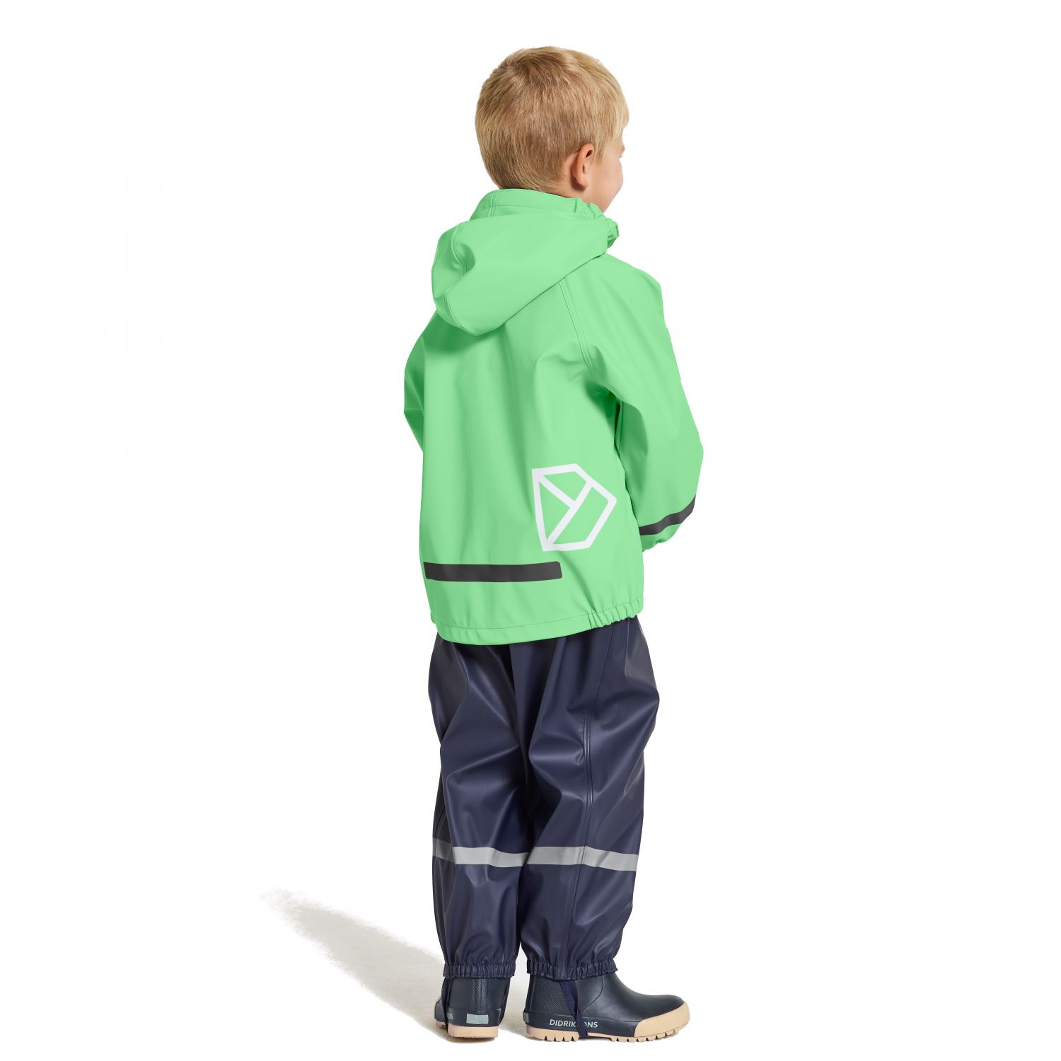 Didriksons Slaskeman, rain set, junior, dusty lime