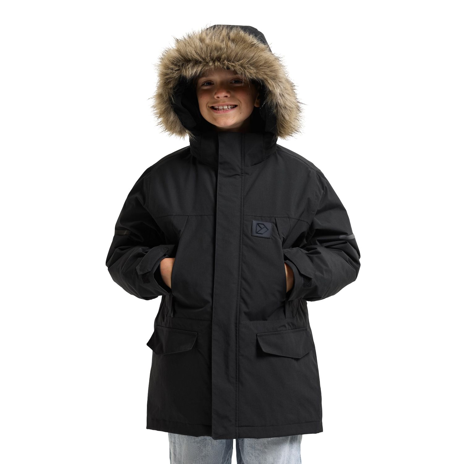 Didriksons Sylvin 2, parkas, junior, čierna