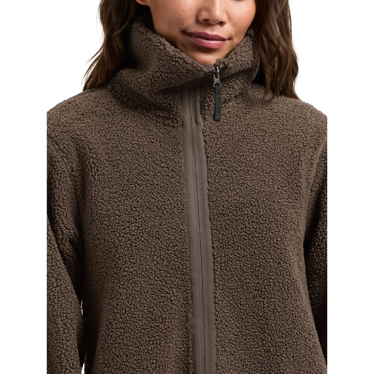 Didriksons Umi, fleece coat, women, dark mocha