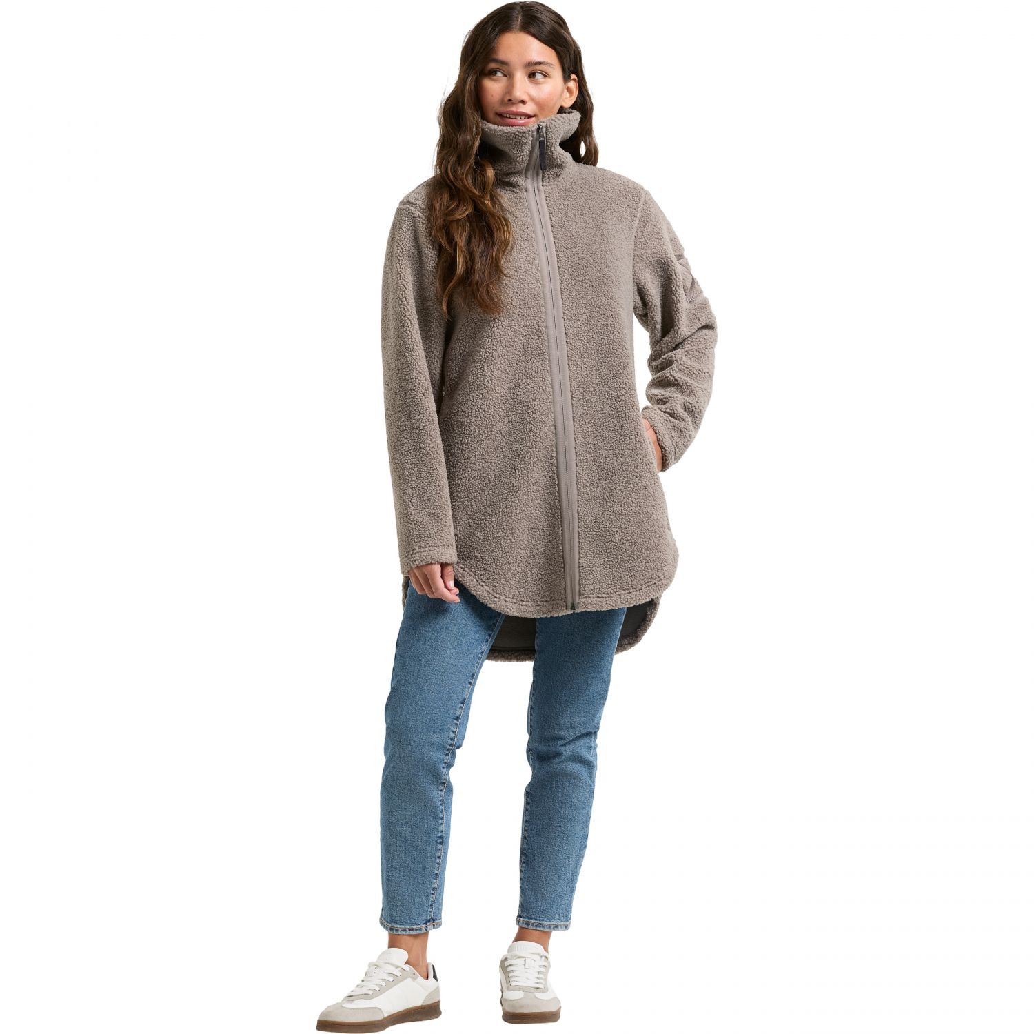 Didriksons Umi, fleecejas, dames, ash brown