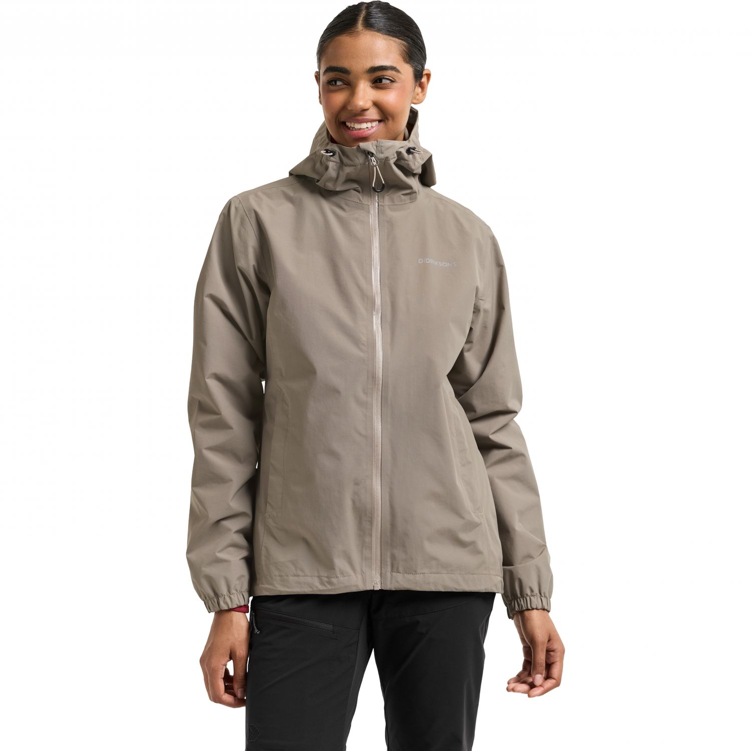 Didriksons Varja, giacca antipioggia, donna, ash brown