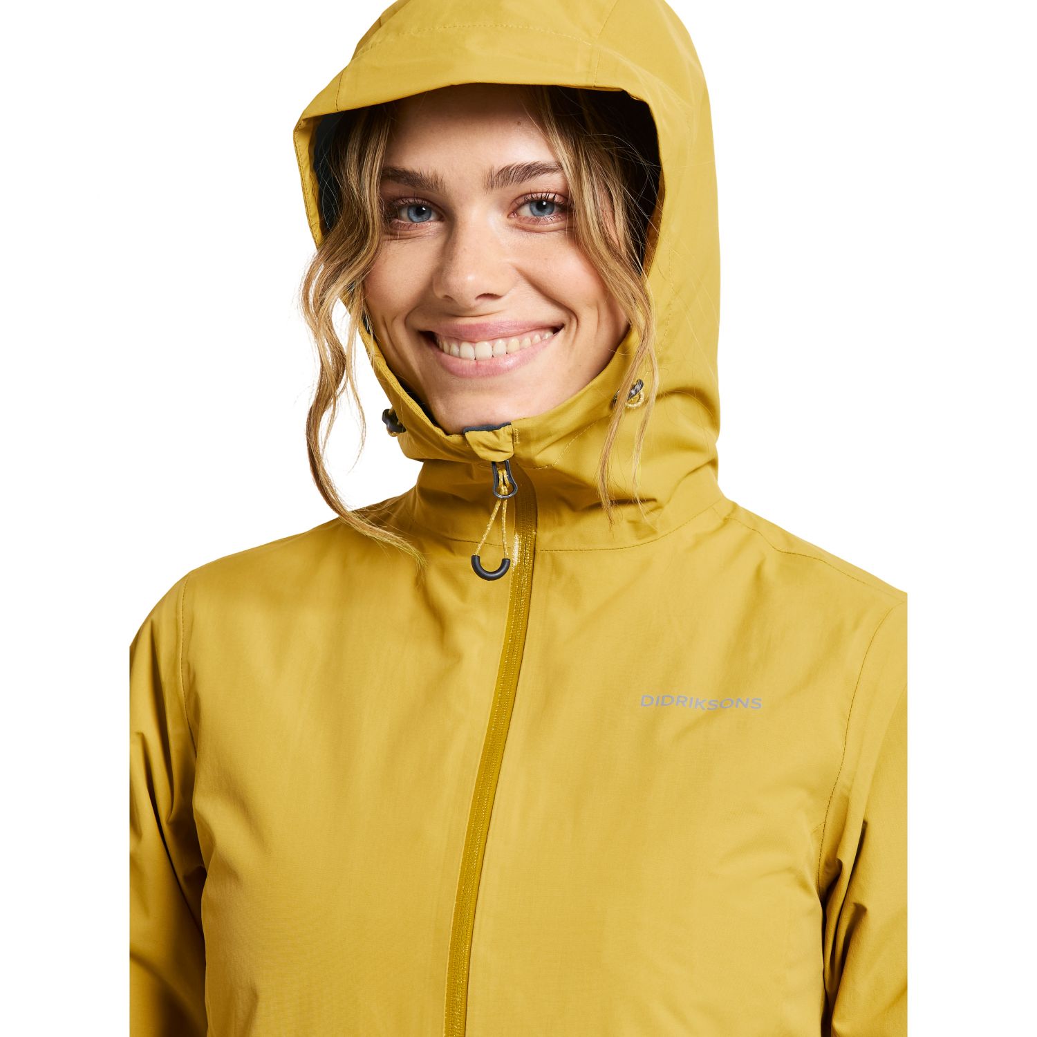 Didriksons Varja, rain jacket, women, yellow pollen