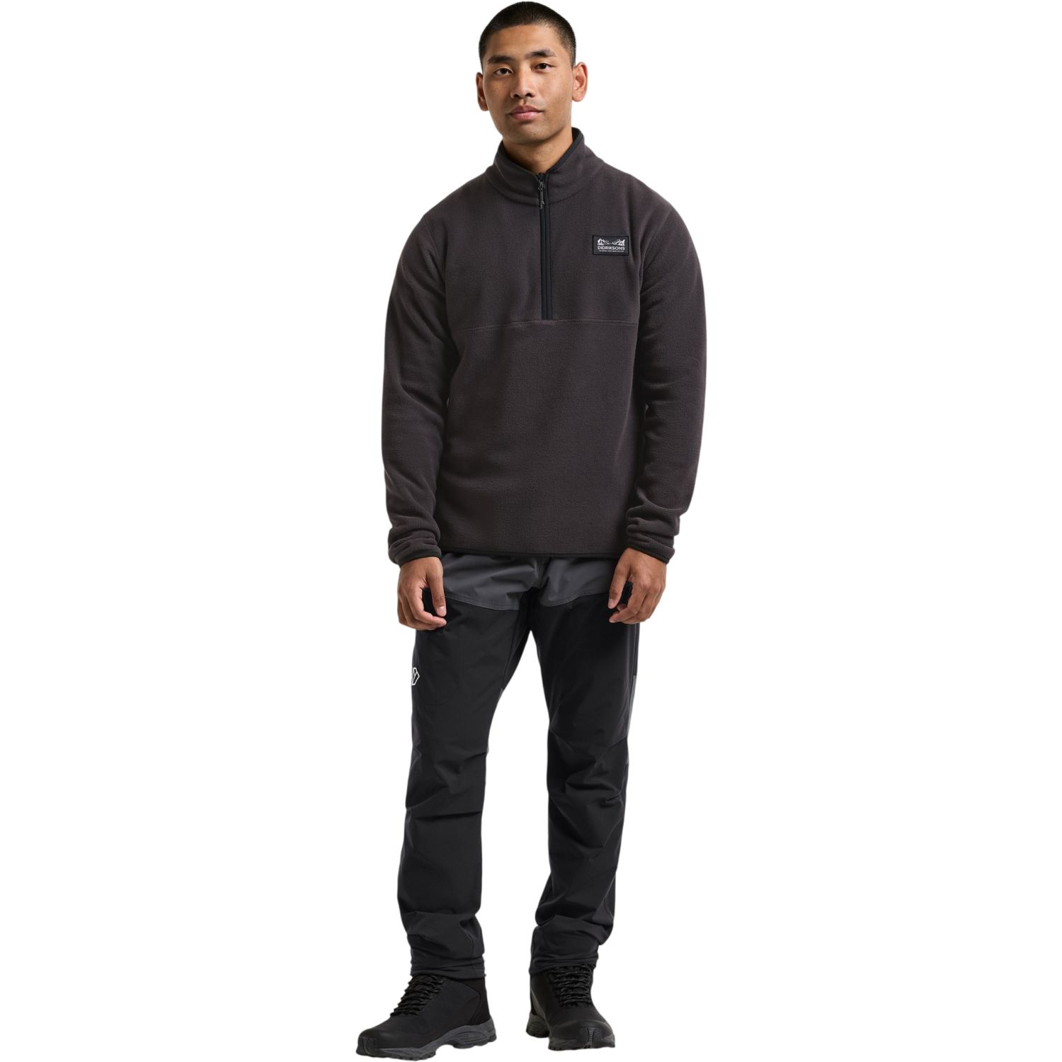 Didriksons Vito, sudadera polar, hombre, gris oscuro