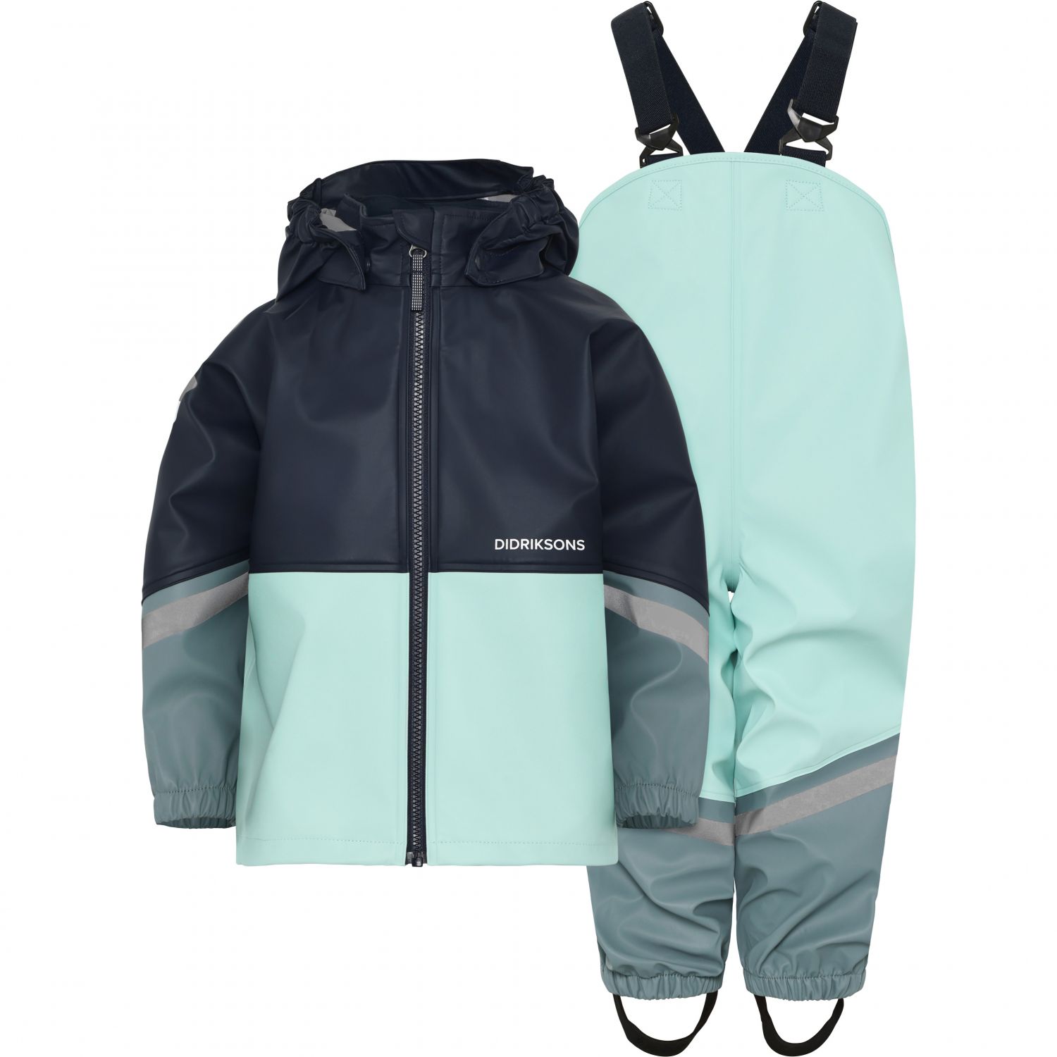 Didriksons Waterman, conjunto impermeable, junior, azul/mint