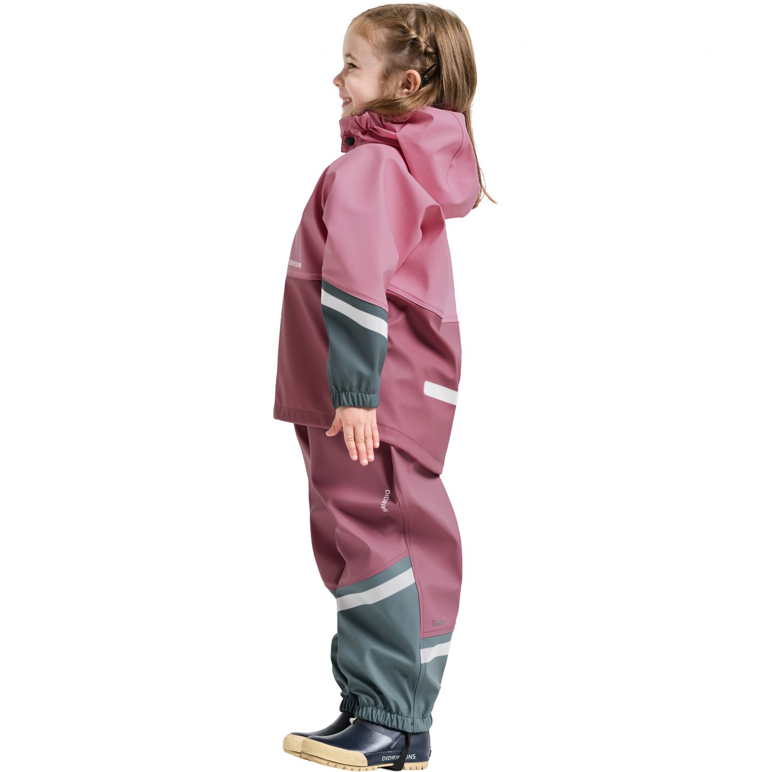 Didriksons Waterman, conjunto impermeable, junior, rosa