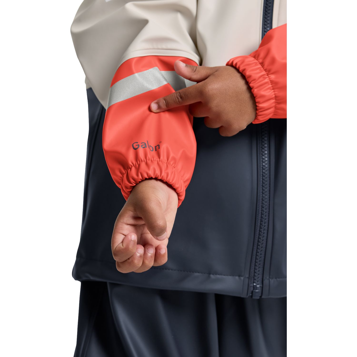 Didriksons Waterman, ensemble de pluie, junior, beige/bleu foncé