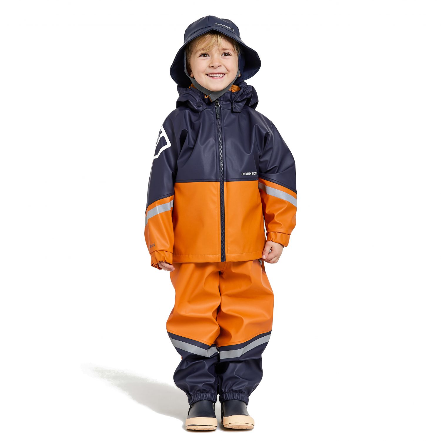 Didriksons Waterman, rain set, junior, orange jam