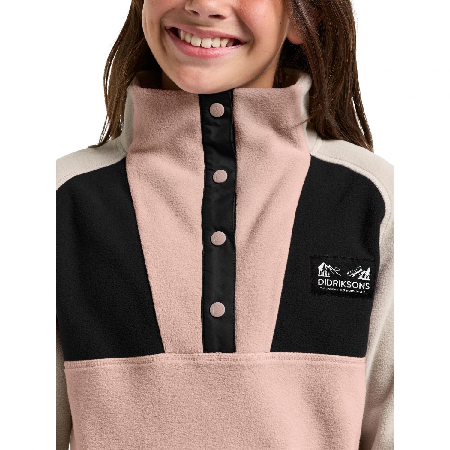 Didriksons Yokto, fleecetrui, junior, roze