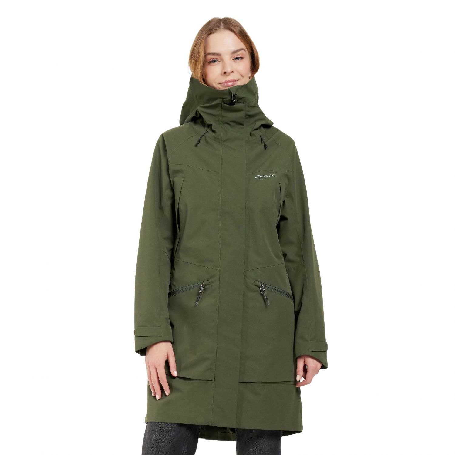 Didrisons Ilma, rain coat, women, deep green