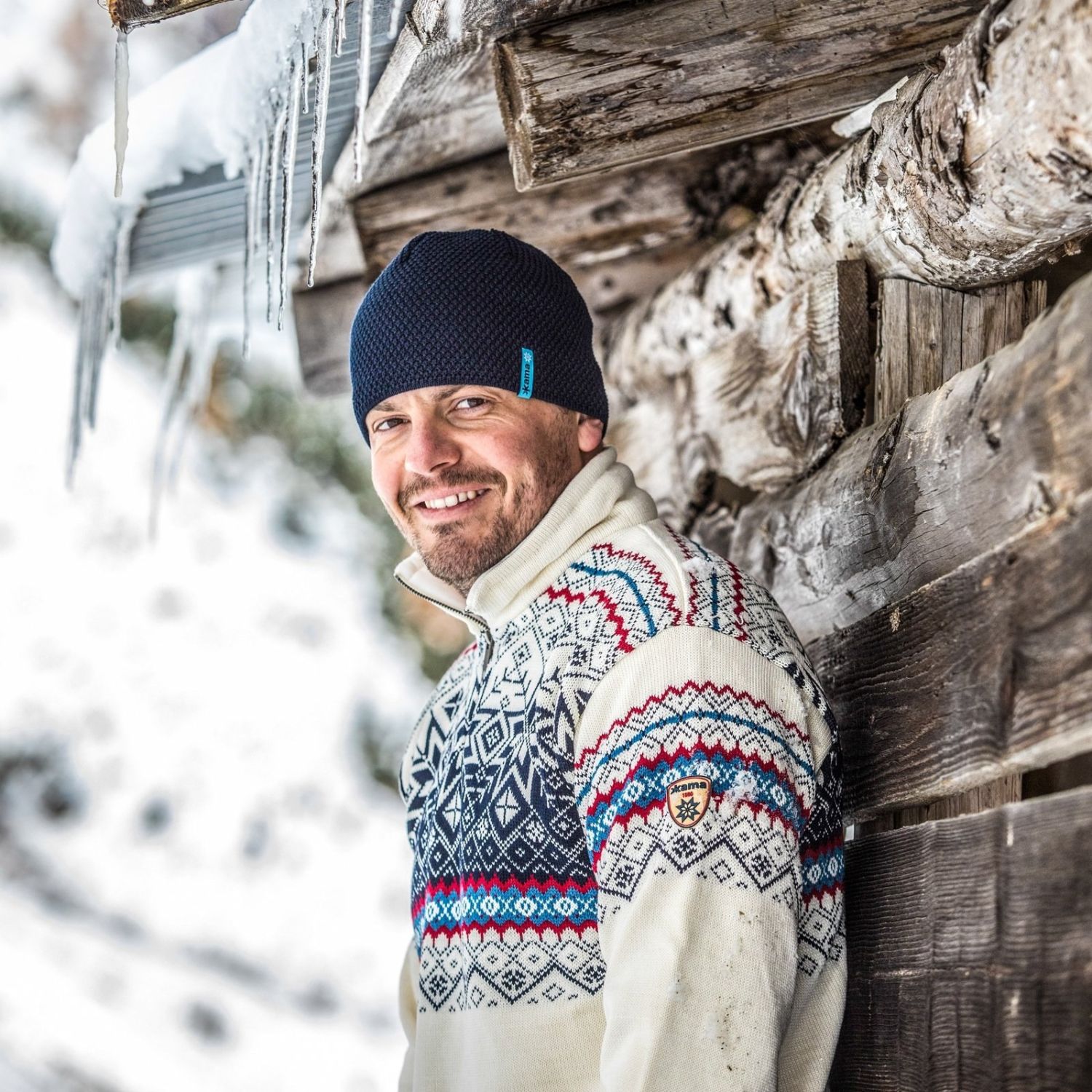 Kama, czapka dzianinowa, Gore Windstopper, granatowa