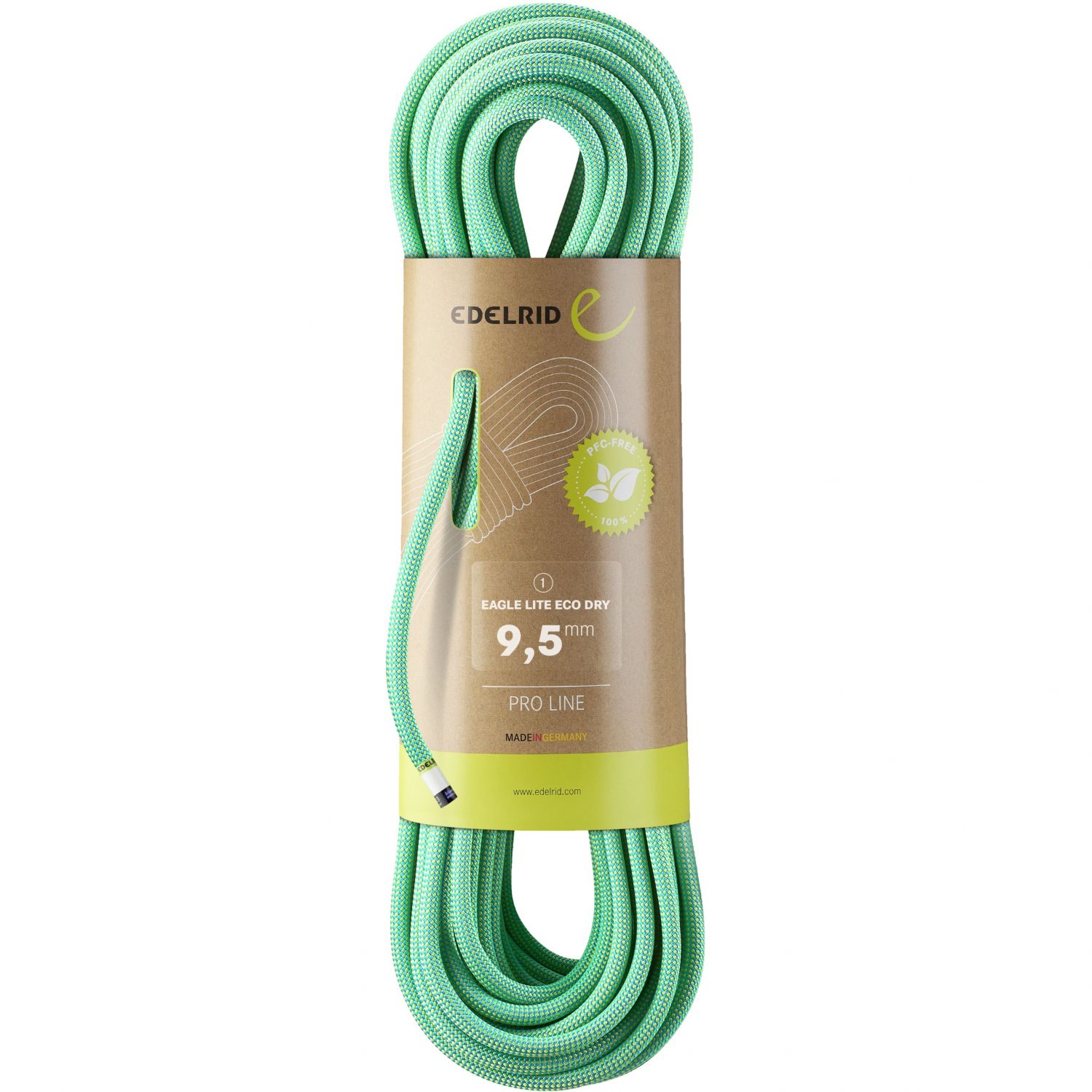Edelrid Eagle Lite Eco Dry 9.5mm, coardă de alpinism, verde
