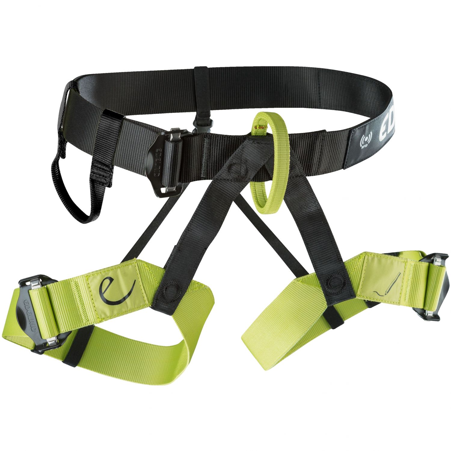 Edelrid Joker VARIO, lezecký postroj, čierna/zelená