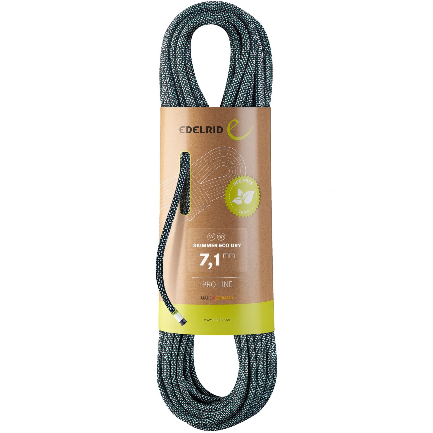 Edelrid Skimmer Eco Dry 7,1 mm, lezecké lano, nočné