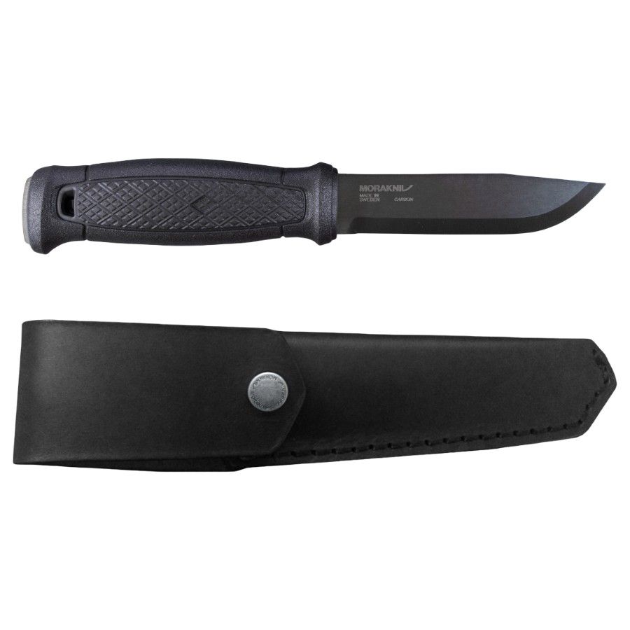 Faca Mora Garberg Blackblade Com Bainha de Couro (C), faca, preto