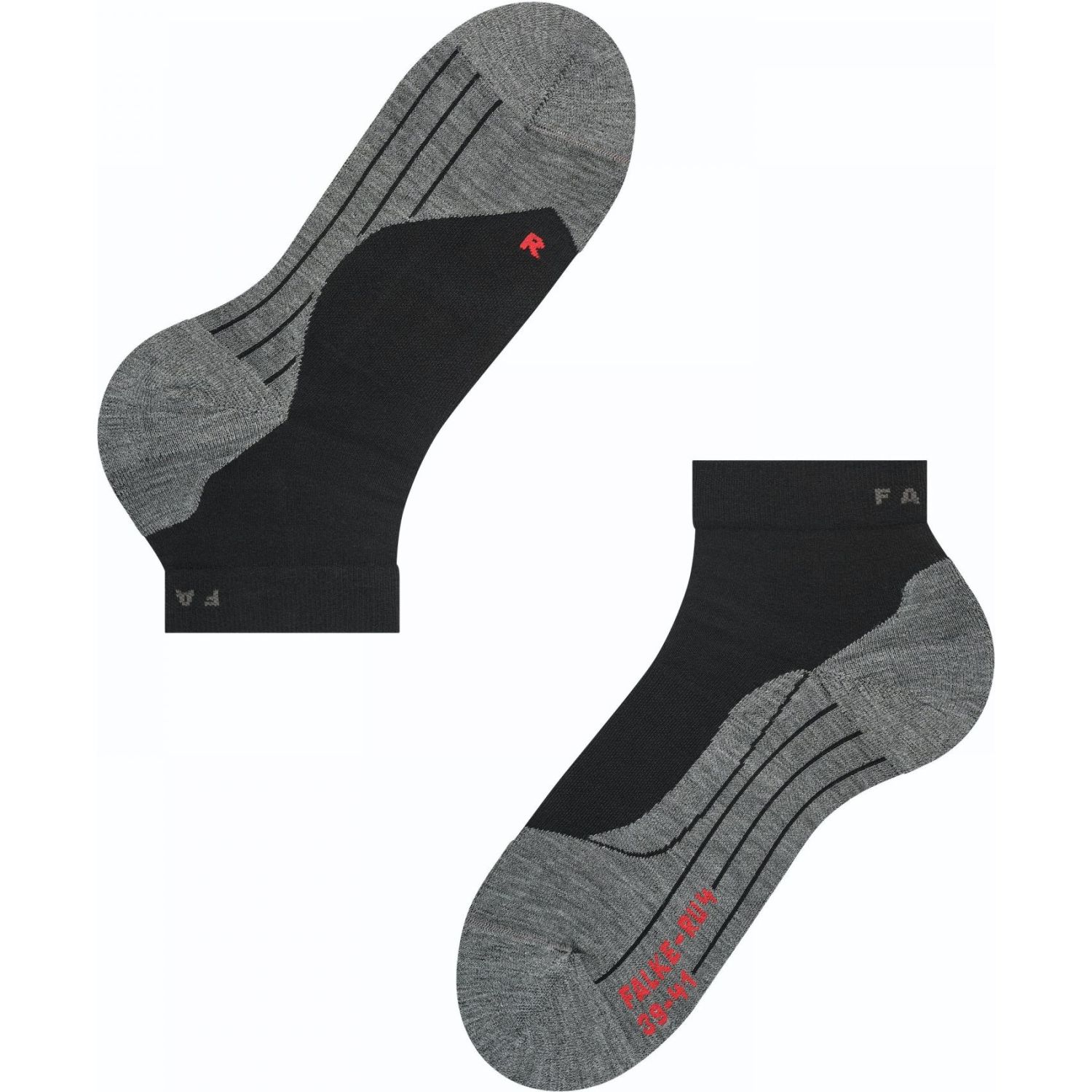 Falke RU4, meias de corrida, curtas, mulher, preto