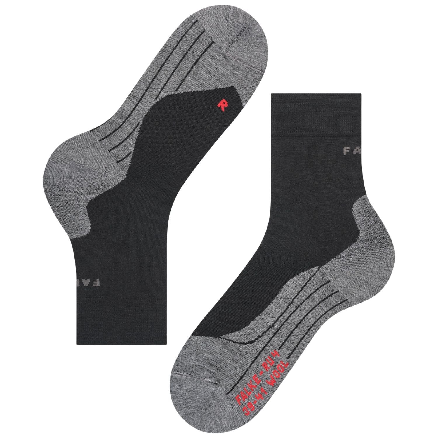 Falke RU4 Wool, chaussettes de course, homme, noir