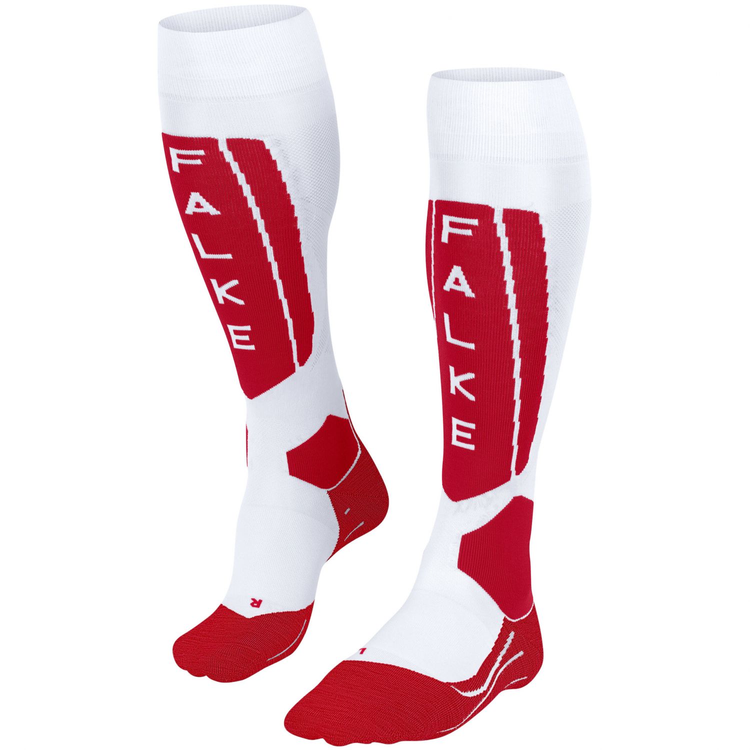 Falke SK5 Expert, calze da sci, donna, bianco/rosso