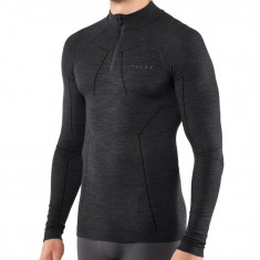 Falke Wool-Tech Zip Shirt Comfort, herr, svart