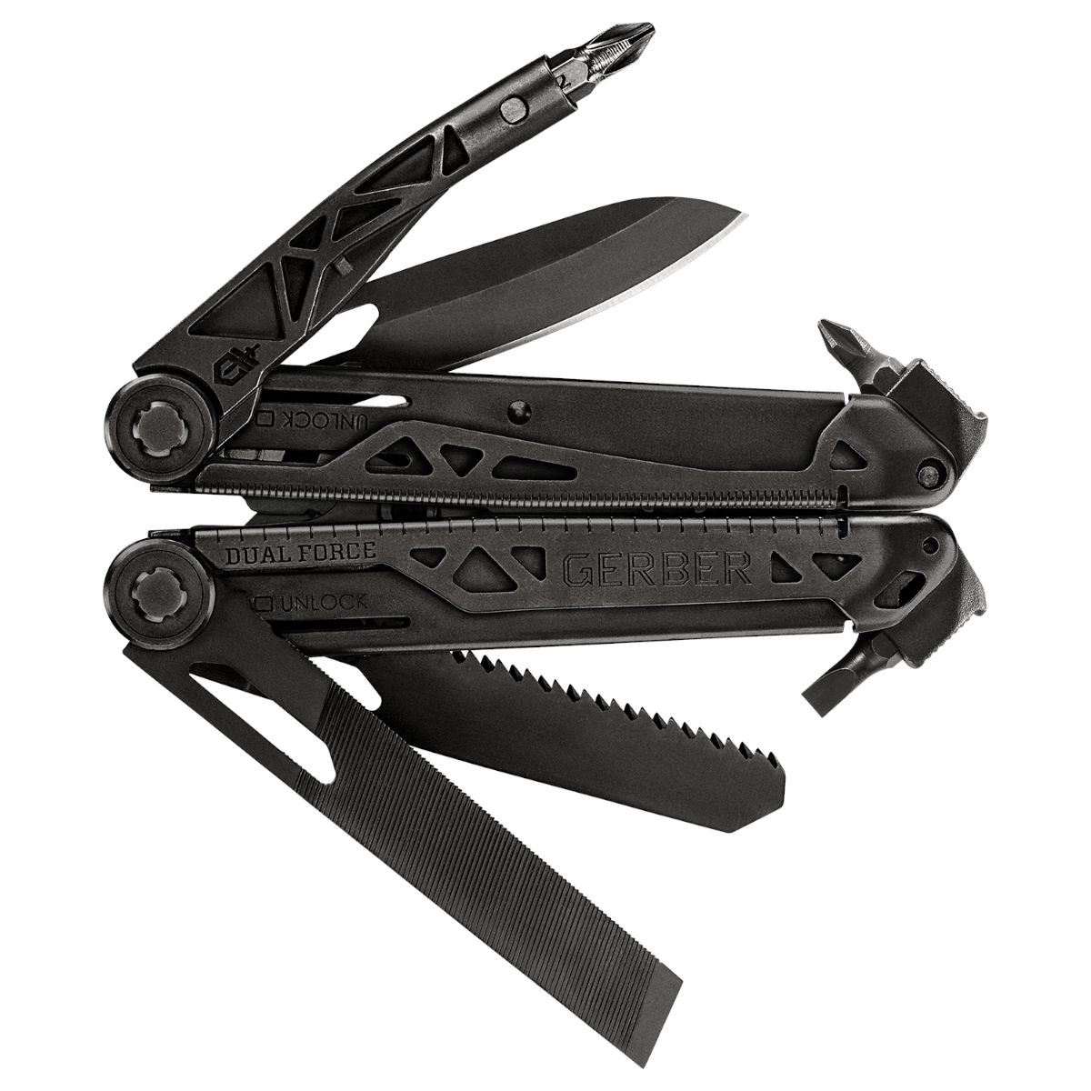 Gerber Dual Force Black, multitool, sort