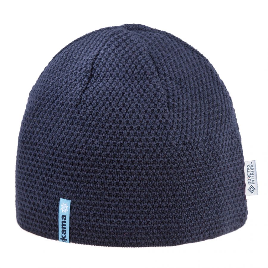 Gorro de malha Kama, Gore Windstopper, azul-marinho