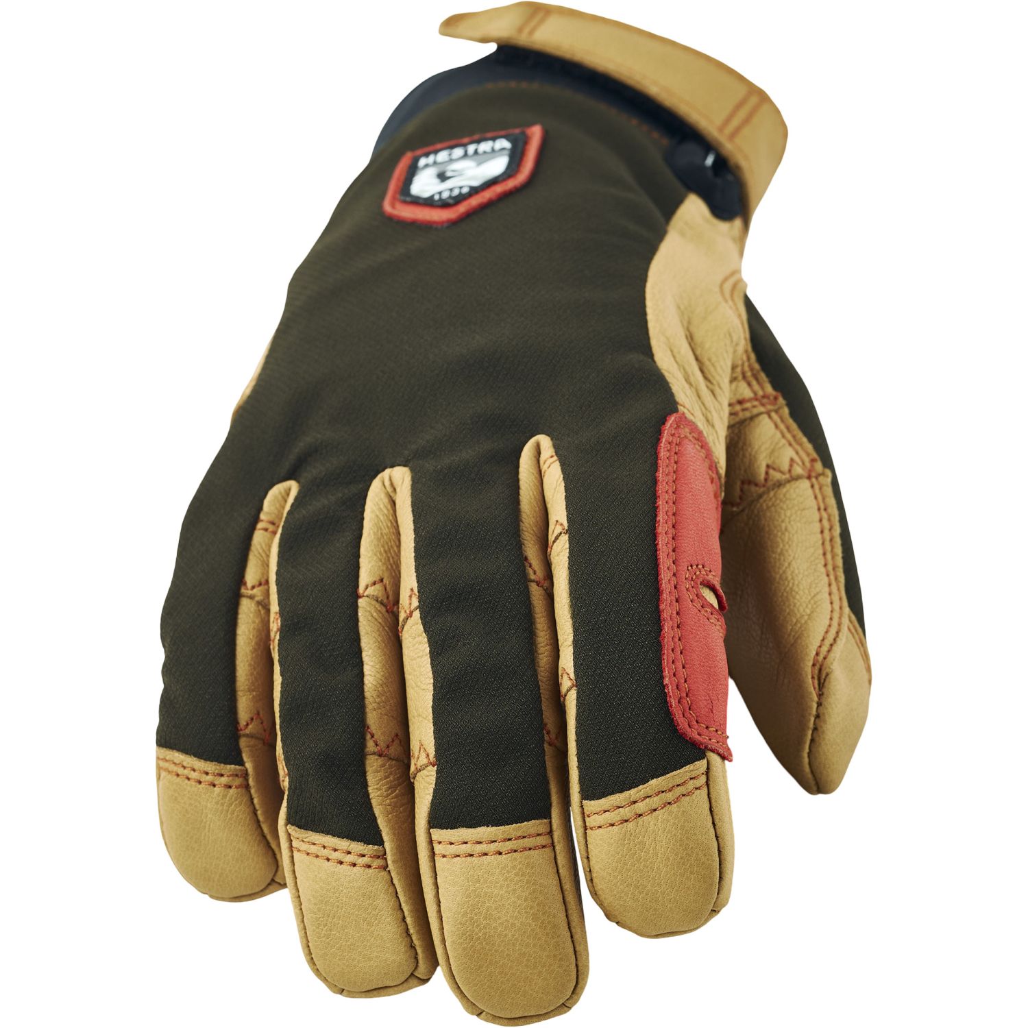 Guante de esquí Hestra Ergo Grip Active, hombre, verde oscuro