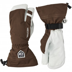 Guantes de esquí Hestra Army Leather Heli Ski, 3 dedos, marrón