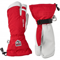 Guantes de esquí Hestra Army Leather Heli Ski, 3 dedos, rojos