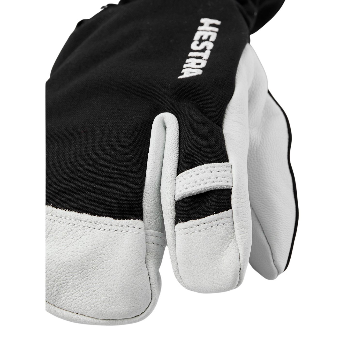 Guanti da sci Hestra Army Leather Heli a 3 dita, junior, nero