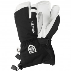Guanti da sci Hestra Army Leather Heli a 3 dita, junior, nero