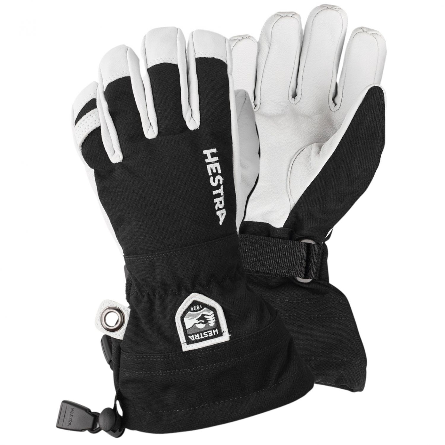 Guanti da sci Hestra Army Leather Heli, junior, nero