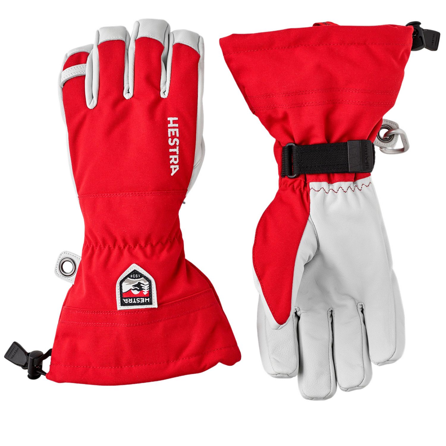 Guanti da sci Hestra Army Leather Heli, rosso
