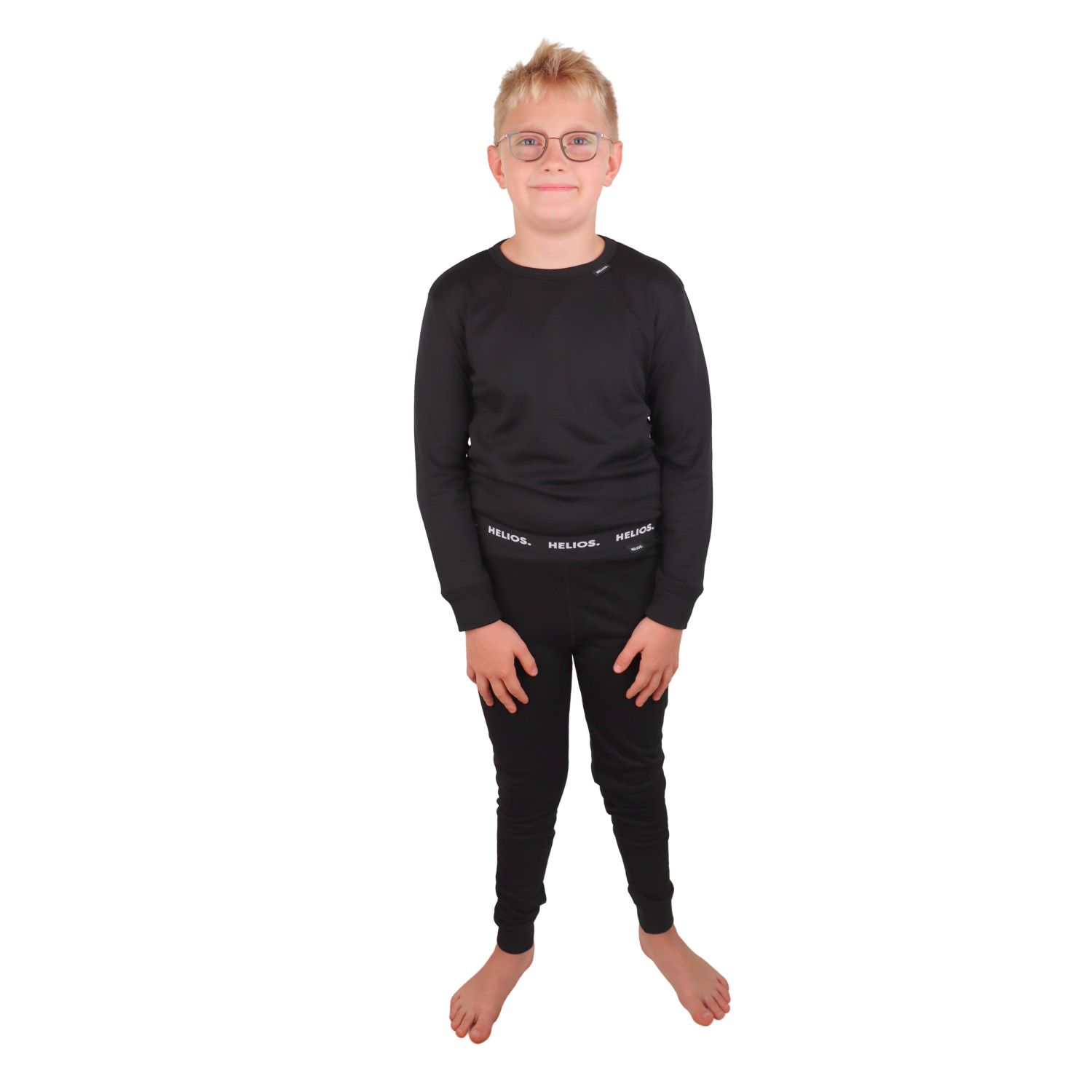 Helios Essential lyžiarske spodné prádlo, junior, čierne, 2 sady