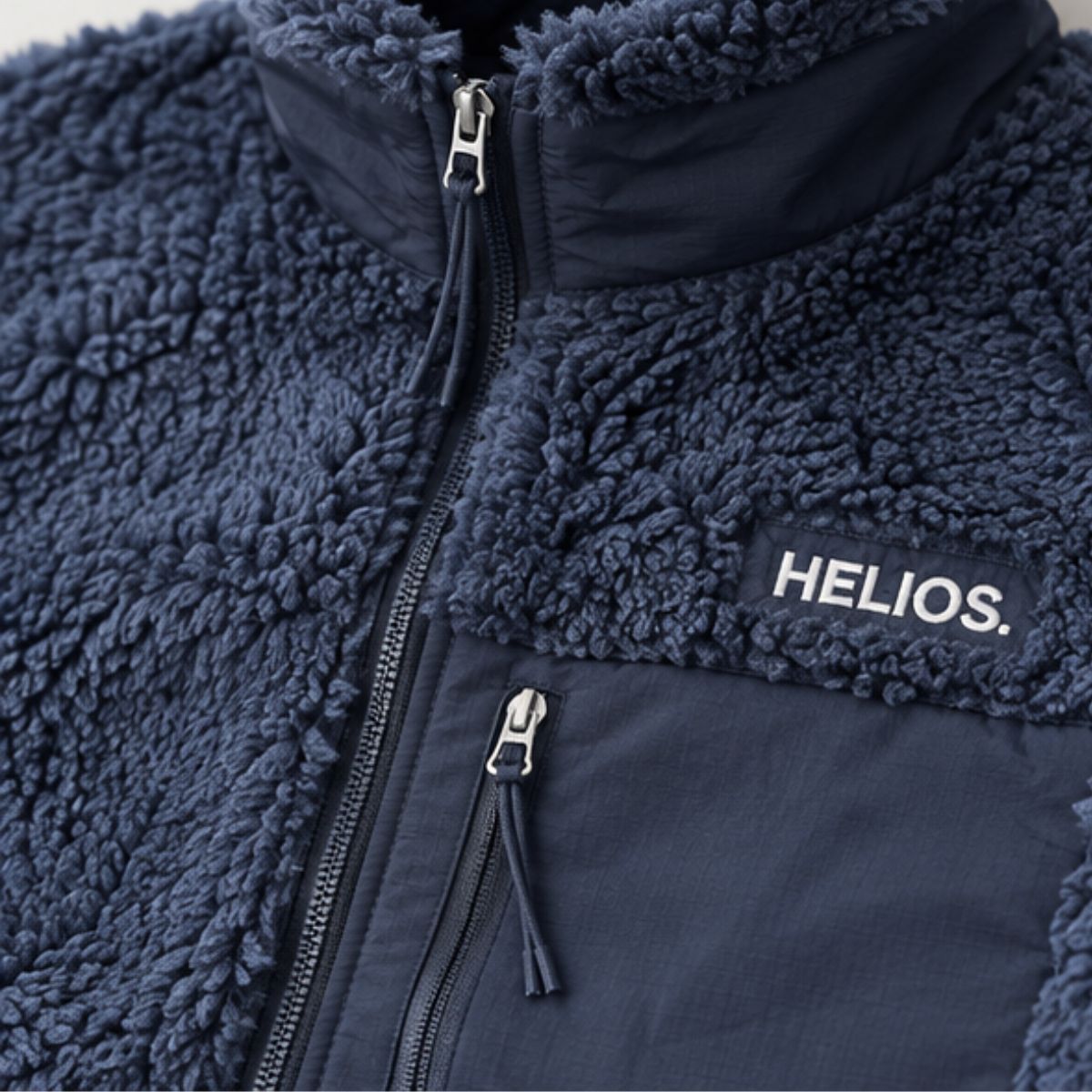 Helios Fjord Matelassé, sweat-shirt en polaire, bleu