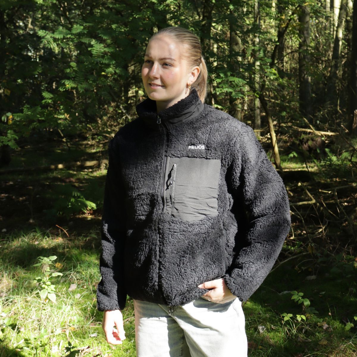 HELIOS Fjord Quilted, Fleecejacke, schwarz