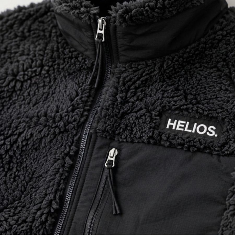 HELIOS Fjord Quilted, Fleecejakke, Black