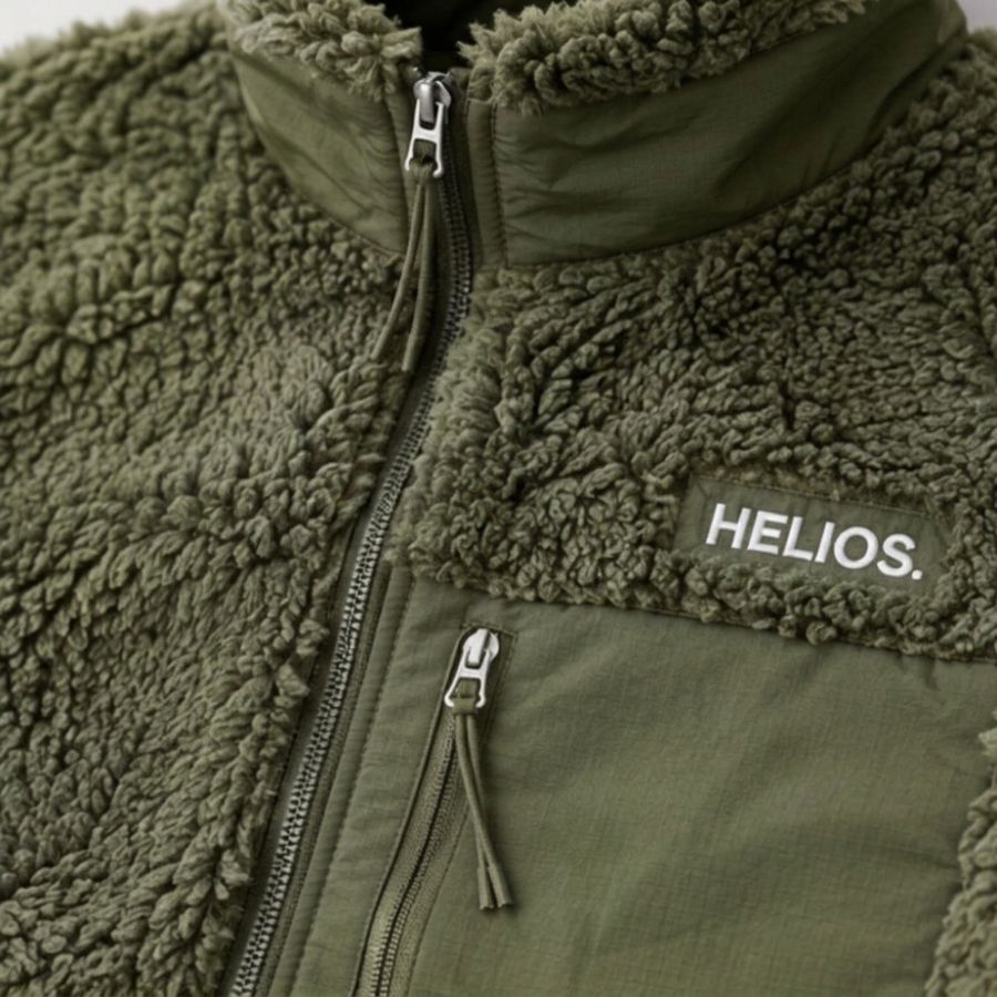 HELIOS Fjord Quilted, pile fleecejakke, grøn