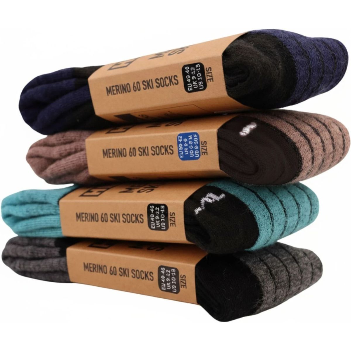 Helios Merino One 60, meias de esqui, 2 pares, cor-de-rosa