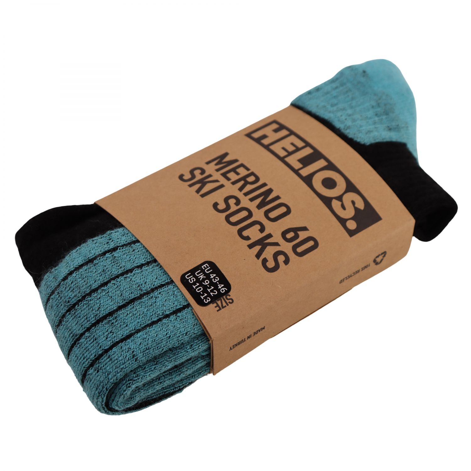 Helios Merino One 60, ski socks, light blue
